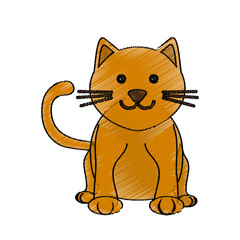 cat animal cartoon icon over white background. colorful design. vector illustration