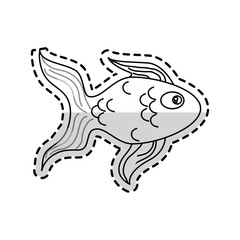 fish animal cartoon icon over white background. vector illustration