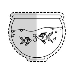 fishbowl cartoon icon over white background. vector illustration