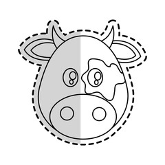 cow animal cartoon icon over white background. vector illustration