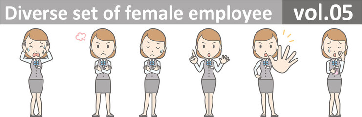 Diverse set of female employee, EPS10 vol.05