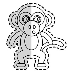 monkey animal cartoon icon over white background. vector illustration