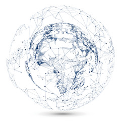 Fototapeta na wymiar World map point, line, composition, representing the global, Global network connection,international meaning.