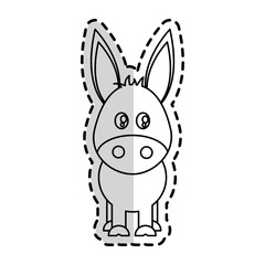 donkey animal cartoon icon over white background. vector illustration