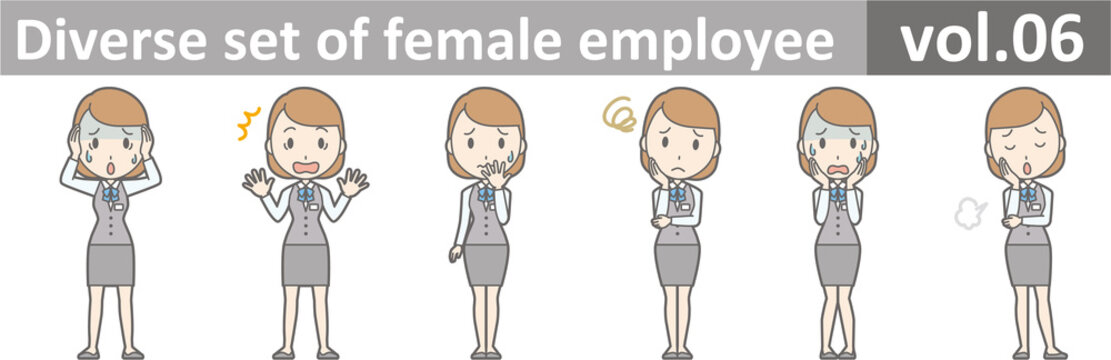 Diverse Set Of Female Employee, EPS10 Vol.06