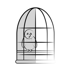 bird in a cage cartoon icon over white background. vector illustration