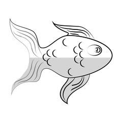 fish animal cartoon icon over white background. vector illustration
