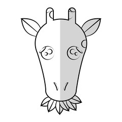 giraffe animal cartoon icon over white background. vector illustration
