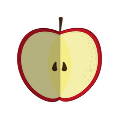 apple fruit icon over white background. colorful design. vector illustration