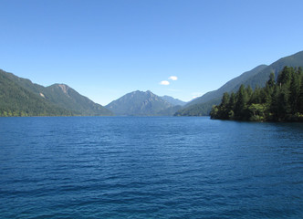 Naklejka na ściany i meble Lake Crescent and Mount Storm King at Olympic National Park