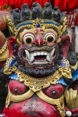 Balinese God statue in Central Bali temple. Indonesia