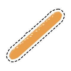 bread stick icon over white background. bakery products concept. colorful design. vector illustration