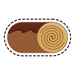 sweet roll icon over white background. bakery products concept. colorful design. vector illustration
