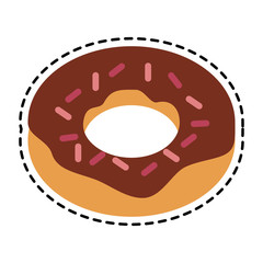 donut icon over white background. bakery products concept. colorful design. vector illustration