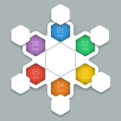 hexagonal paper template diagram infographic