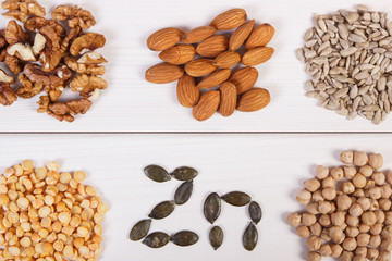 Products and ingredients containing zinc and dietary fiber, healthy nutrition