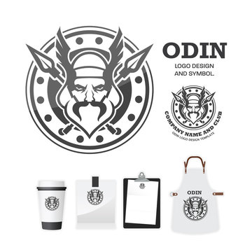 Odin gods Vector logo design template.