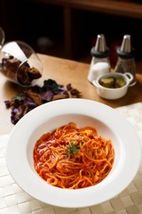 pomodoro pasta on plate