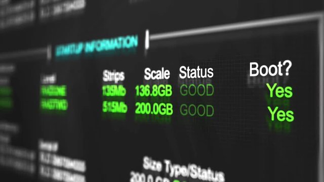  An abstract Computer angle of a good RAID system running properly
