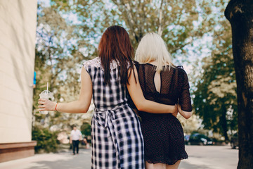 Fototapeta premium beautiful girls on the street