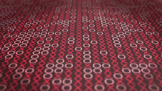Valentines Day flickering background with X and O symbols