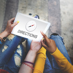 Directions Destination Location GPS Map Concept