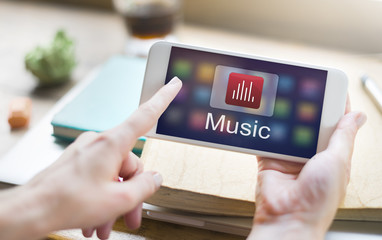 Digital Music Streaming Multimedia Entertainment Online Concept