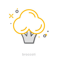 Thin line icons, Broccoli