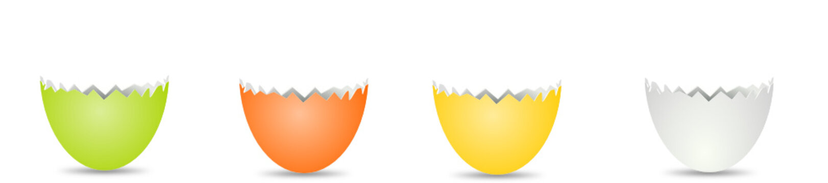 Reihe Eierschalen Schalen K&ouml;rbchen Bunt