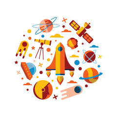 Vintage space and astronaut background