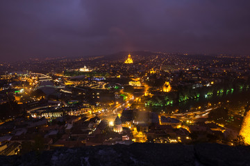 Night view on Tbilisi in Georgia