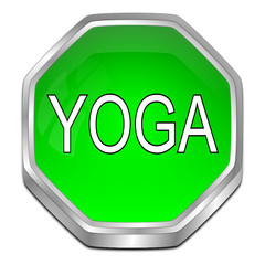 Yoga button - 3D illustration