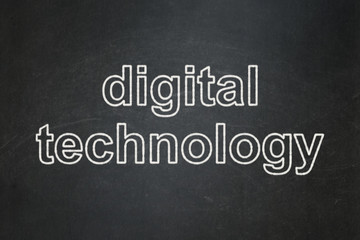 Information concept: Digital Technology on chalkboard background