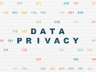 Protection concept: Data Privacy on wall background
