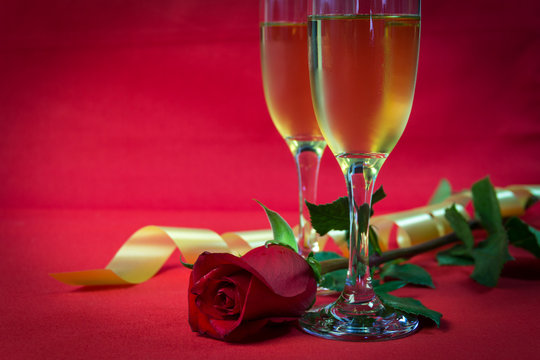 Valentine's Day with champagne