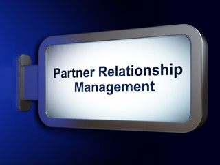 Business concept: Partner Relationship Management on billboard background
