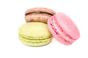 Three multicolored macaroon