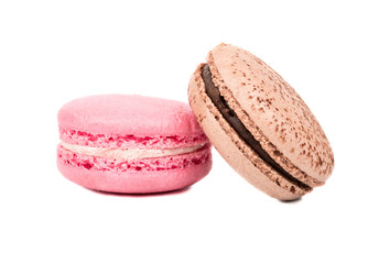 Pink and chocolate macaroon