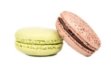 Pistachio and chocolate macaroon