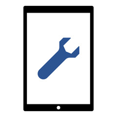 Settings icon - Flat design, glyph style icon - Colored enclosed in a tablet