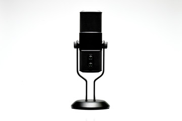 black microphone isolated on white background