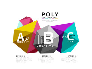 Moden low poly infographics template
