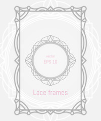 Decorative vector frames and borders set for wedding card.