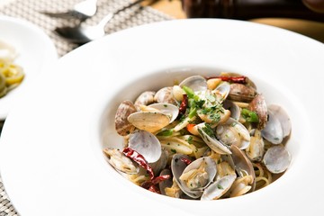 vongole on table