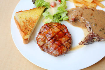 Boston pork barbecue steak, Pork steaks.