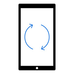Reload icon - Flat design, glyph style icon - Blue enclosed in a phone