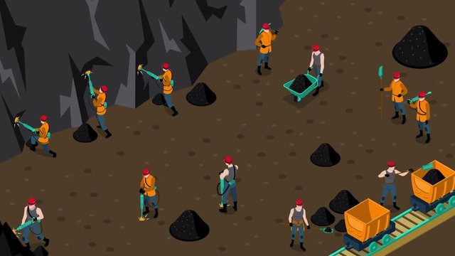 Working in mine video animation footage
