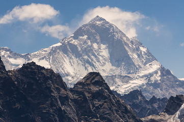 Fototapeta na wymiar Makalu mountain peak in Everest region, Nepal
