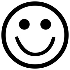 Smiling face icon isolated