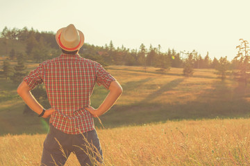 Man relaxing in nature.